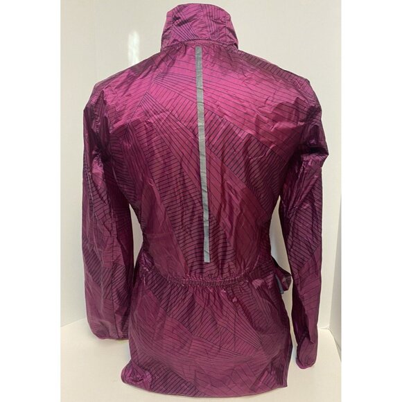 W's Med BROOKS Run Happy Burgundy Track Zip Lightweight/Wind Resist Jacket - Picture 2 of 11